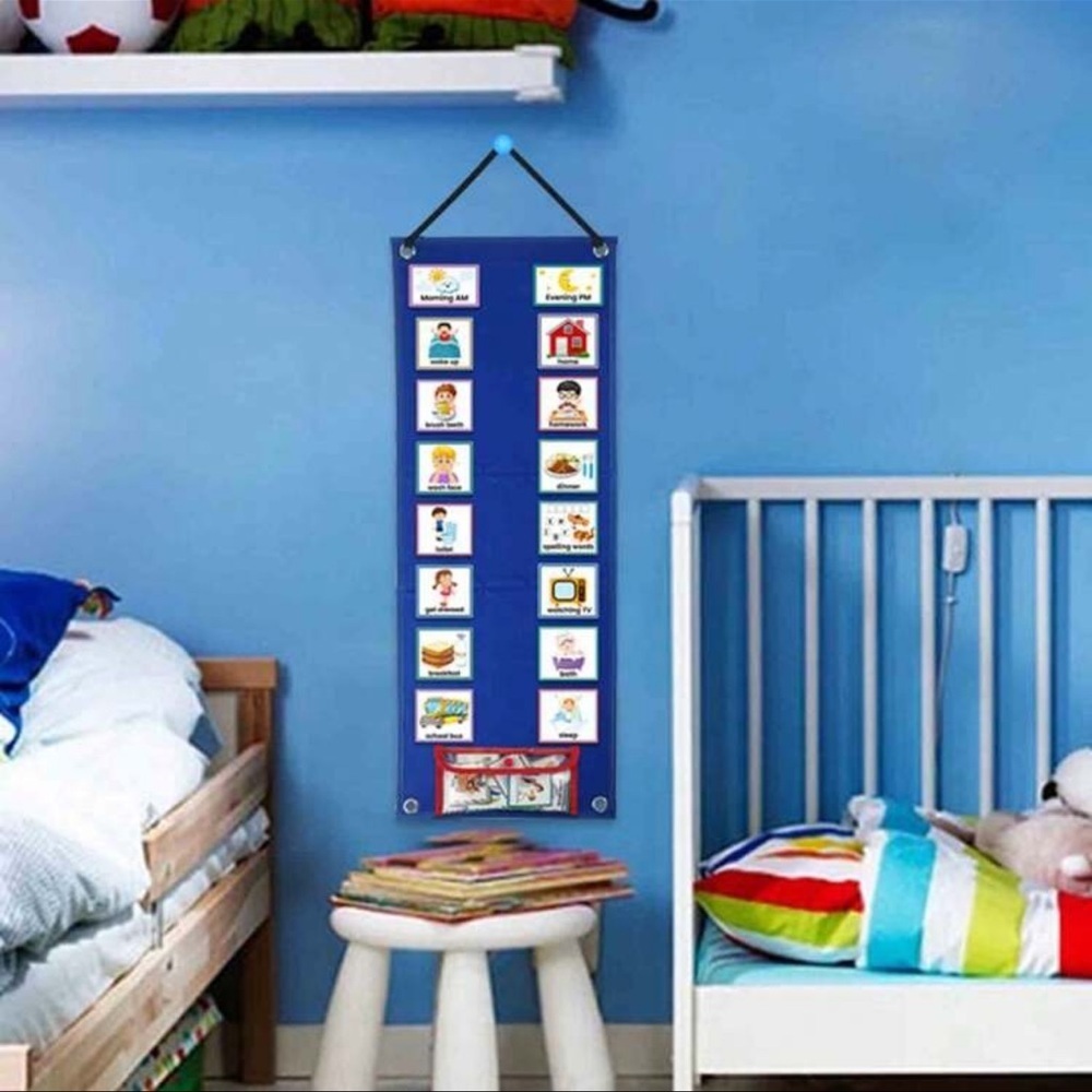 1pc Reusable Daily Schedule Visual Time Table, Routine Work Plan With 70 Picture - Picture 4 of 10